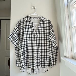 Madewell popover button shirt medium women’s gingham